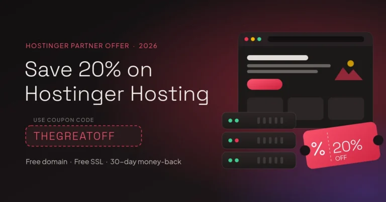 Hostinger rabatkode THEGREATOFF: spar 20 % på webhosting (2026)